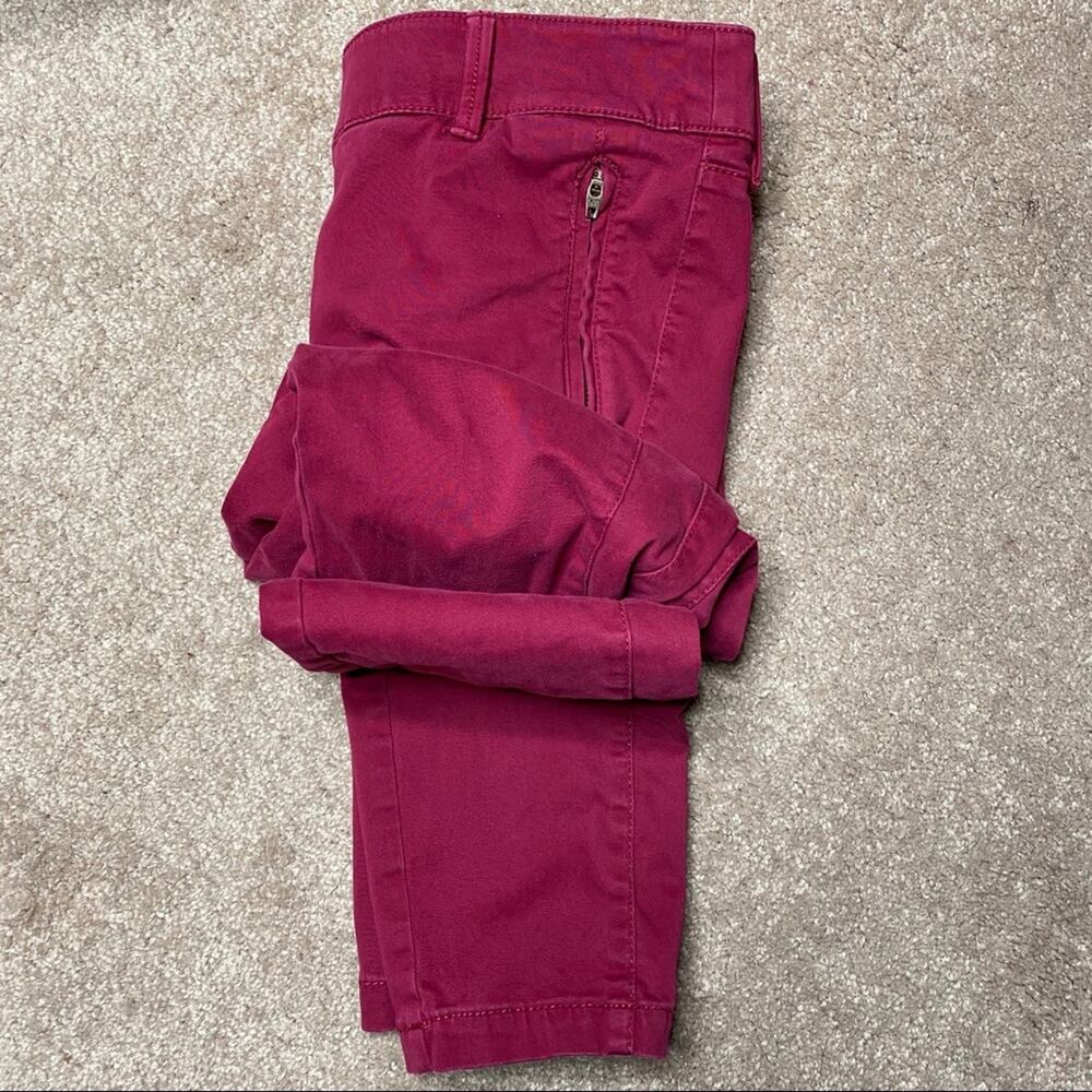 LOFT Petite Slim Zipper Pocket Red Pants Size 6P